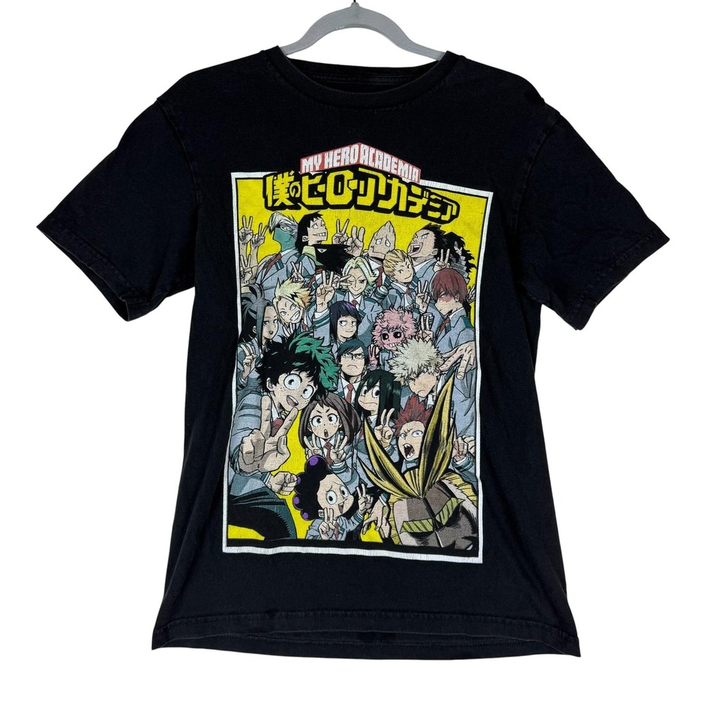 My Hero Academia Shirt Mens Small Black Deku All Might Anime Graphic Tee
